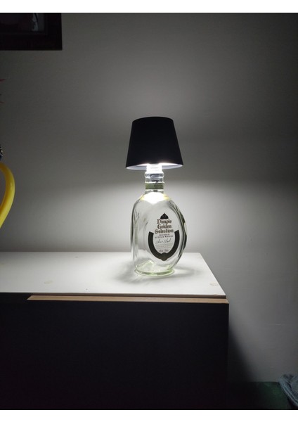 3 Kademeli Dokunmatik Siyah Abajur, USB Şarjlı, Şık ve Modern Tasarım