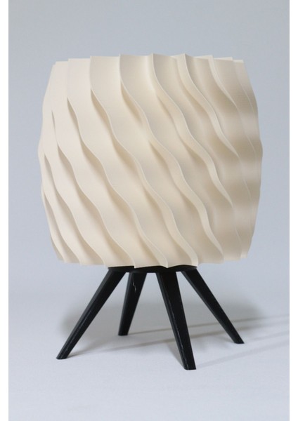 Bej Renkli Şık Dekoratif Abajur, Modern ve Zarif Tasarım