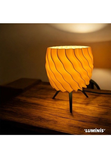 Bej Renkli Şık Dekoratif Abajur, Modern ve Zarif Tasarım