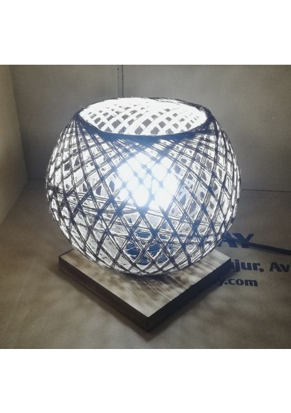 Renkli Jüt Ip Örme Başlık Ahşap Tabanlı 9W Ampul Dahil modelleri