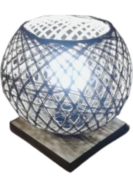 Renkli Jüt Ip Örme Başlık Ahşap Tabanlı 9W Ampul Dahil indirimleri