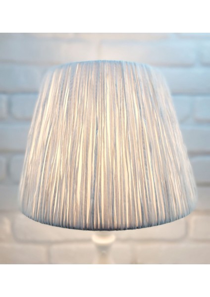 El Yapımı Rustik Beyaz Masa Lambası, Ip ve Kağıt Detaylı Şapkalı Model modelleri