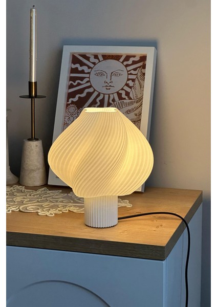 Şık Beyaz Iskandinav Tarzında 25 cm Abajur, Modern Aydınlatma Parçası