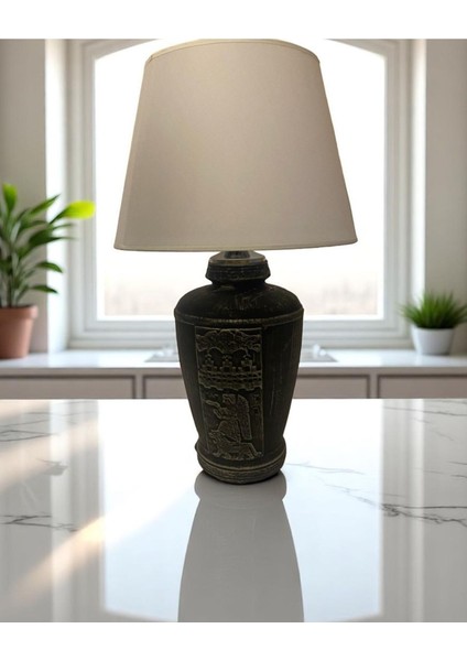 El Yapımı Gümüş Renk Eskitme Sümer Dekoratif Abajur, Şık ve Zarif Tasarım fiyatları