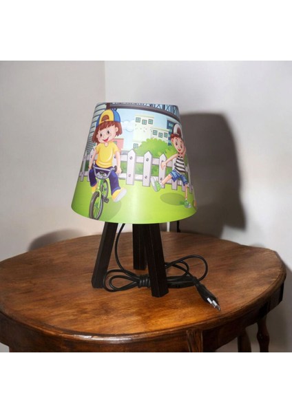 Çocuk Odası Çok Renkli Masa Üstü Abajur, Renkli ve Şık Tasarım