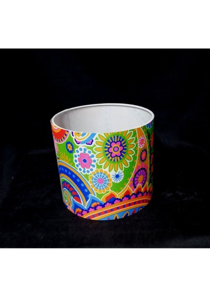 Çok Renkli Kumaş Abajur Başlığı, Çap: 20 Cm, Yükseklik: 16 cm fiyatları