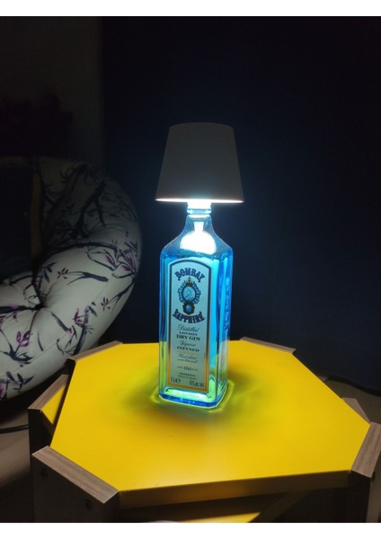 Beyaz 3 Kademe Dokunmatik Şişe Abajur Şarjlı USB Bağlantılı fırsatları