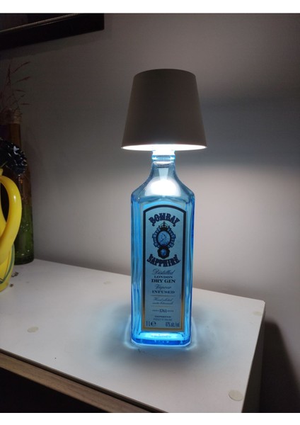 Beyaz 3 Kademe Dokunmatik Şişe Abajur Şarjlı USB Bağlantılı