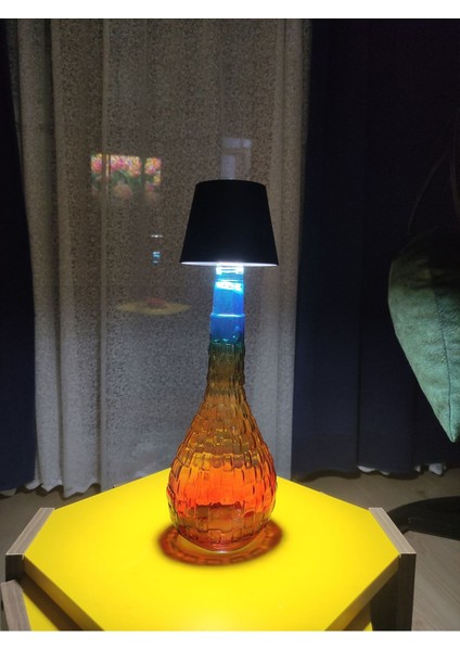 Renkli El Boyası Abajur, Dokunmatik, USB Şarjlı, Çok Renkli, Şapka Tasarımı