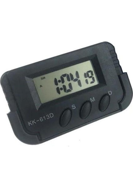 2'li KK-613D Dijital Mini Masa Saati, Alarm, Kronometre, Öğrenci, Siyah