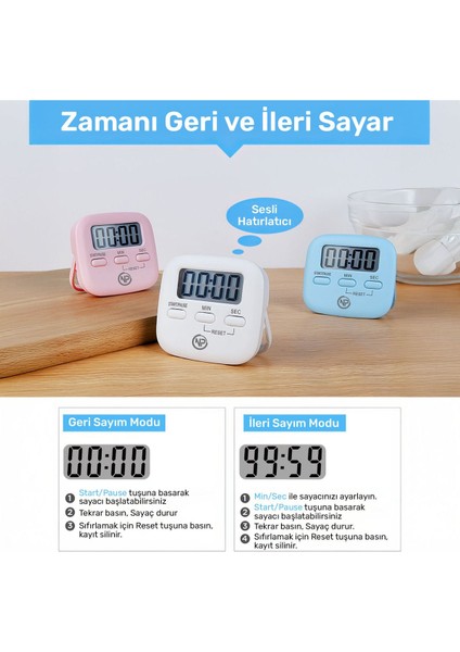 Dijital Kronometre 60DK, Mutfak, Ders ve Yemek Için, Motivasyon Saati fiyatları