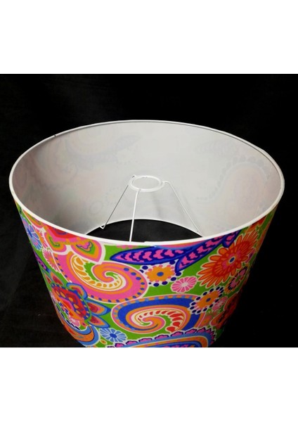 Renkli Büyük Abajur Şapkası, 40 cm Çap, Metal Iskelet modelleri