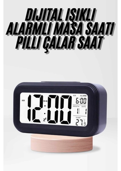 Renkli Dijital Çalışma Masası Ekranlı Pilli Alarmlı Saat