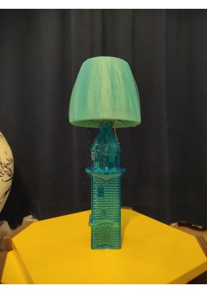 Mavi Kız Kulesi Cam Şişe Abajur, Yumuşak LED Gece Lambası modelleri