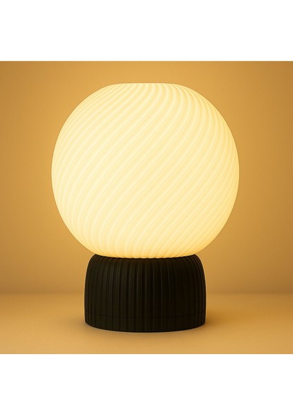 Spiral Desenli Dekoratif Masa Lambası, Siyah, Şık ve Modern Tasarım fiyatları