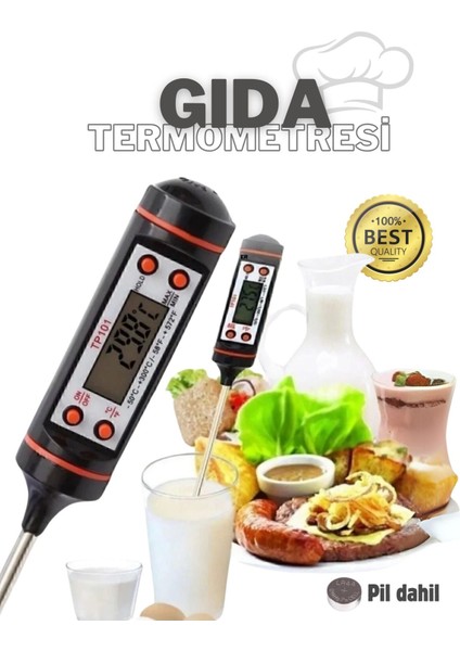 Yiyecek ve Içecekler Için Hassas Sıcaklık Ölçer, Pratik Kullanım Sağlar