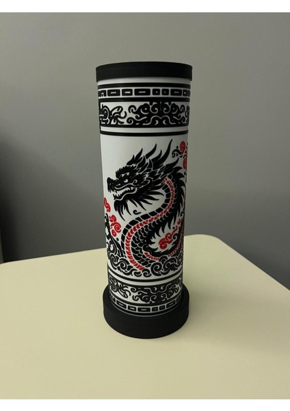 Renkli Ejderha Desenli Yuvarlak Modern Masaüstü Lamba fiyatları