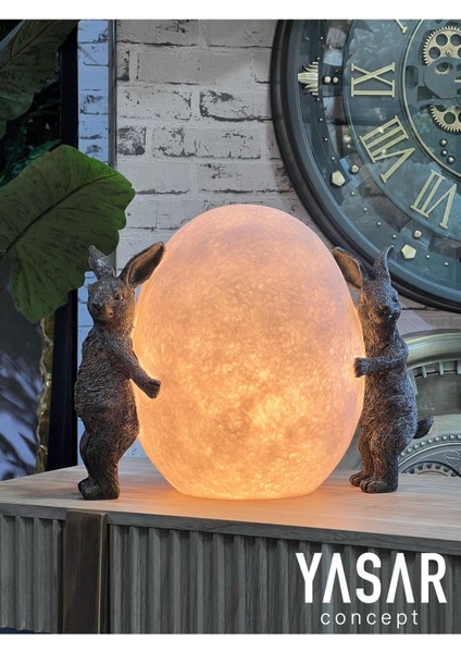 Çok Renkli Tavşan Masa Lambası 35X29 Cm, Şık ve Renkli Tasarım