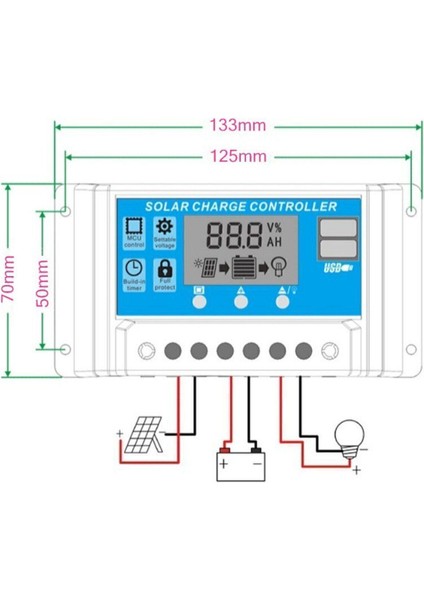 30A Güneş Enerjisi Paneli ve Akü Şarj Kontrol Cihazı, 12V-24V, Regülatör fırsatları