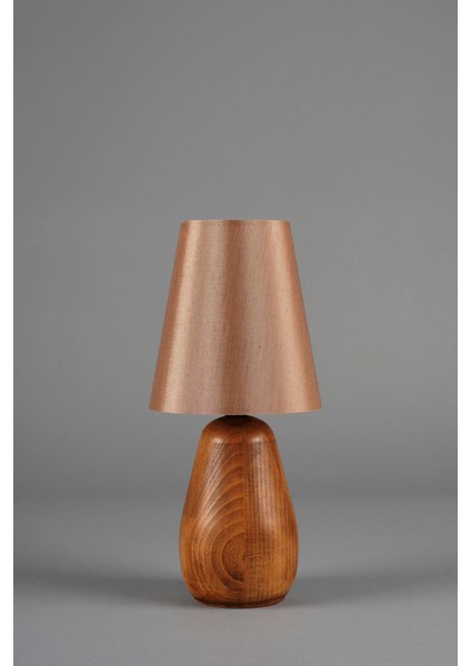 Ahşap Abajur Naturel-Çöl Beji, 16X16X35 Cm, Şık ve Doğal Dekorasyon Ürünü