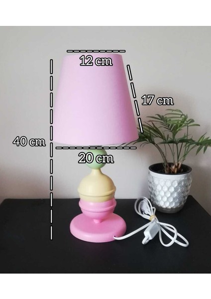 Sevimli Pembe Ahşap Abajur, Çocuk Odası Dekorasyonu Için Şık ve Renkli Parlaklık fiyatları