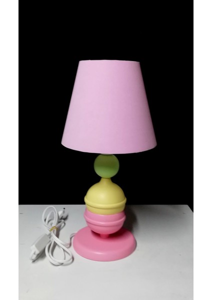 Sevimli Pembe Ahşap Abajur, Çocuk Odası Dekorasyonu Için Şık ve Renkli Parlaklık modelleri