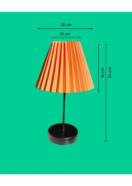 Turuncu Finlin Kumaş Şemsiye Tasarım, Siyah Ayak, 2'li Abajur, Yatak ve Oturma Odası Dekoru fırsatları