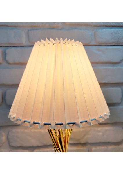 Krem Renkli Kristal Camlı Metal Ayaklı Toplu Abajur, Şık ve Şeffaf Tasarım fırsatları