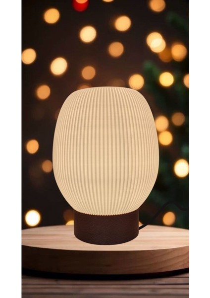 Modern Dokulu Kahverengi Taban Beyaz Gövde Şık Abajur, E27 Uyumlu, Özel Tasarım fiyatları