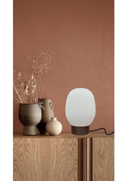 Modern Dokulu Kahverengi Taban Beyaz Gövde Şık Abajur, E27 Uyumlu, Özel Tasarım modelleri