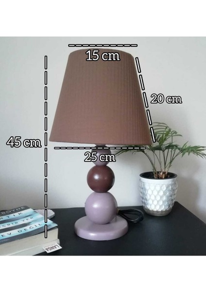 Şık Kahverengi Ahşap Abajur, Sıcak Yatak Odası Atmosferi Için Ideal