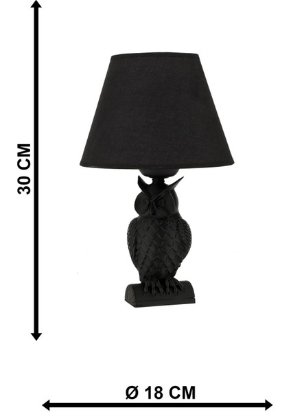 Şık Siyah Baykuş Masa Lambası, Ev ve Ofis Dekorasyonu Için Harika Bir Seçenek fırsatları