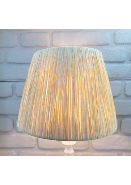 Beyaz Rustik Yüksek Ayaklı Metal Abajur, Makrome ve Ip Detaylı Masa Lambası fiyatları