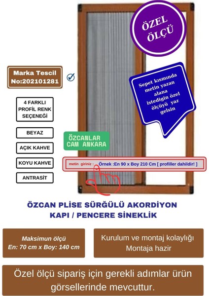 💥En70 x Boy140 cm Plise Sürgülü Sineklik | Akordiyon Kayar pencere Sineklik 🚪 Demir, Ahşap, Çelik, Pimapen Pencere Uyumlu 🦟 Yaz Fırsatı! ❌ Sineklere Son 🛒 Hemen Sepete Ekle!