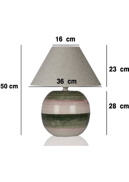 Yeşil Palm Seramik Abajur, Şık ve Doğal Dekorasyon Için Ideal Seçim