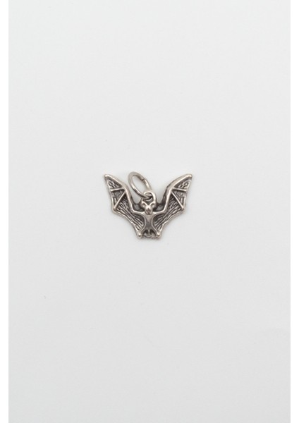 Minimalist Gotik Yarasa Kolye Ucu - Antik Gümüş Kaplama