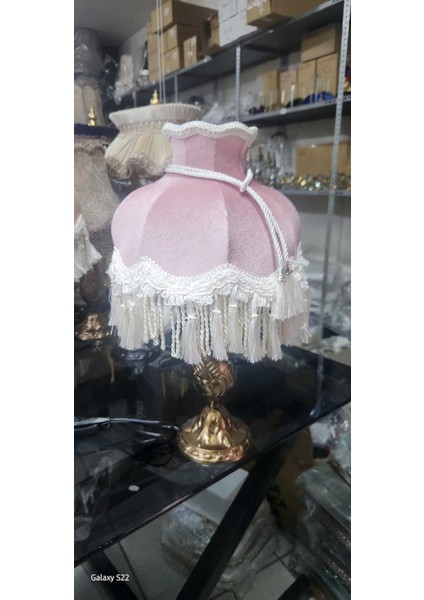 Pembe Klasik Abajur, 51CM Bronz Ayak, Şık ve Zarif Ev Dekorasyonu Seçeneği fiyatları