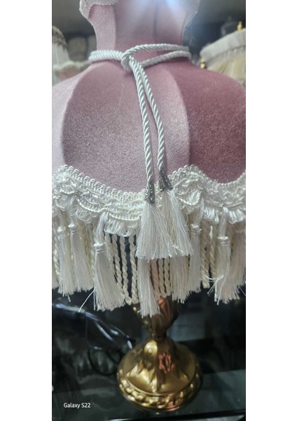 Pembe Klasik Abajur, 51CM Bronz Ayak, Şık ve Zarif Ev Dekorasyonu Seçeneği fırsatları