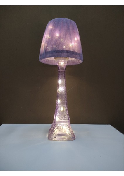 Mor Renkli Cam Şişe Abajur, Gece ve Aydınlatma Için Şık Dekoratif Lamba fırsatları