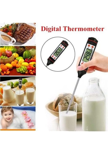 Dijital Gıda Termometresi, Sıcaklık Ölçer, Et, Süt, Mama, Yemek, Kutulu modelleri