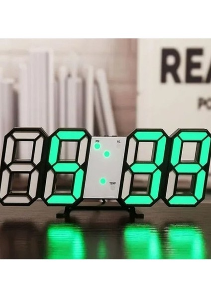 Modern Çok Renkli Dijital LED Saat, Masa ve Duvar Kullanımı, Takvim ve Termometre Özellikli