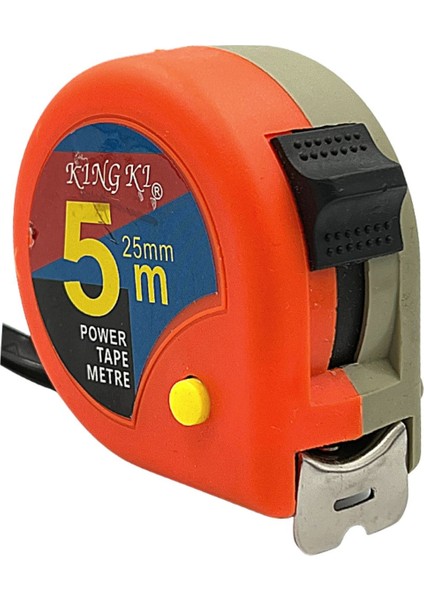 Turuncu Kı Şerit Metre 5X25, Pratik ve Dayanıklı Ölçüm Aleti