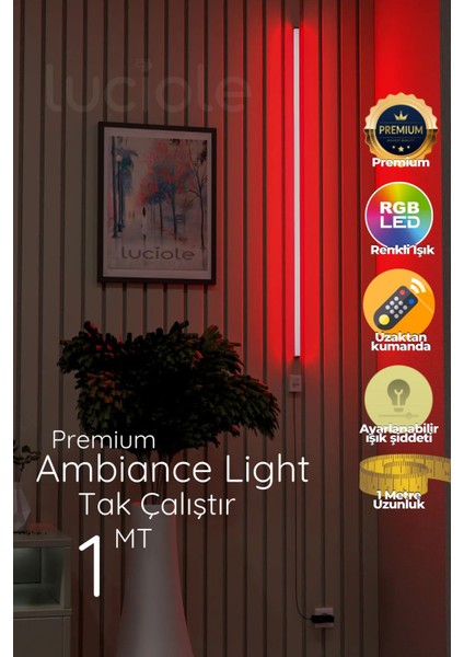 Çok Renkli LED Abajur Aplik Yatak Üstü Çok Özellikli 4 Animasyonlu Köşe Lambası