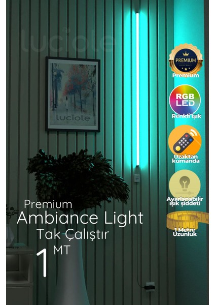 Çok Renkli LED Abajur Aplik Yatak Üstü Çok Özellikli 4 Animasyonlu Köşe Lambası