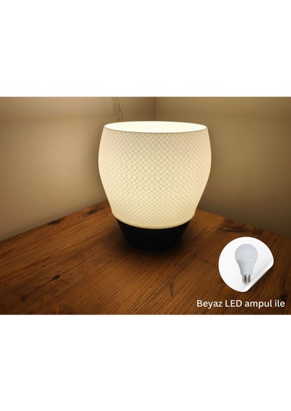 Fuchsia Model Abajur, Şık ve Modern Tasarım, Parlak Beyaz Renk Seçeneği