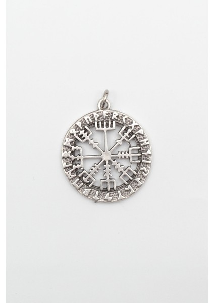 Viking Pusula Kolye Ucu - Antik Gümüş Kaplama