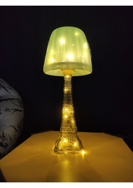 Yeşil Eyfel Kulesi Cam Şişe Abajur, Peri LED Gece Lambası, Sıcak ve Şık Aydınlatma fırsatları