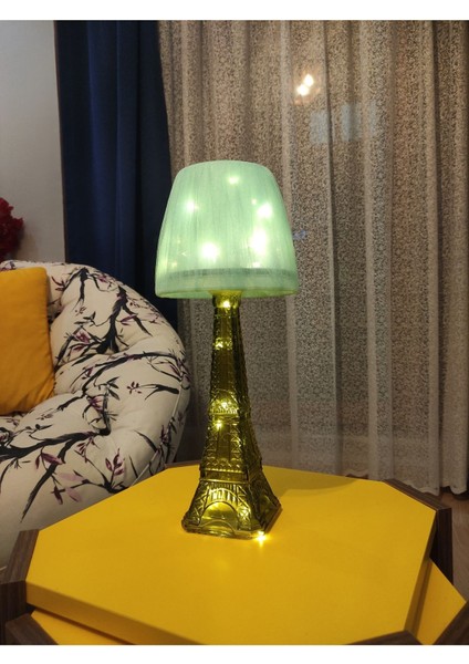 Yeşil Eyfel Kulesi Cam Şişe Abajur, Peri LED Gece Lambası, Sıcak ve Şık Aydınlatma indirimleri