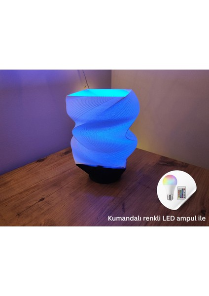 Çok Renkli Lilyum Model Modern Abajur, Şık ve Hafif Aydınlatma Tercihi