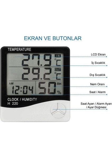 Iç ve Dış Ortam Sıcaklık ile Nem Ölçüm Cihazı, Kullanışlı ve Hassas Ölçüm Sağlar fiyatları